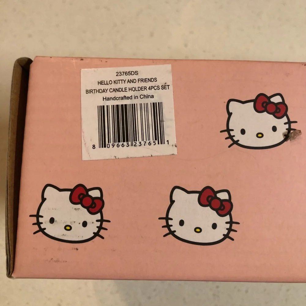 Hello Kitty Sanrio Ceramic Candle Holder Figurine Set